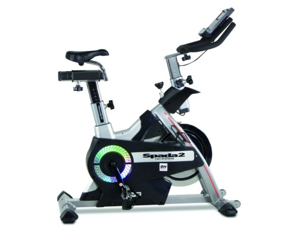 Bh Fitness I.Spada Ii, Spinningcykel, Dobbelt Stop, 130 Kg, Kalorier, Omdrejninger I Minuttet (Rpm), Hjerterytme, Hastighed, Tid, Vertikal/Horisontal