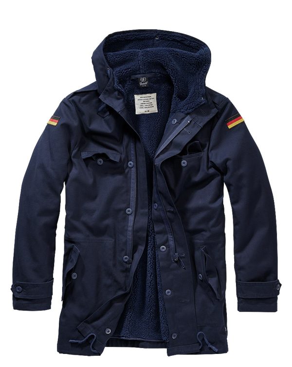 Brandit BW Parka m. Flag (Navy, XL)