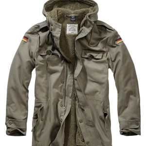 Brandit BW Parka m. Flag (Oliven, XL)