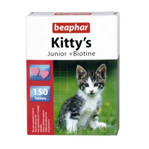 Beaphar Kitty''s Junior, Kat, Tablet, Generelt Sundhed, Junior, Vitamin B1, Vitamin B12, Vitamin B2, Vitamin B6, Vitamin H (Biotin), Kalcium, Phospho