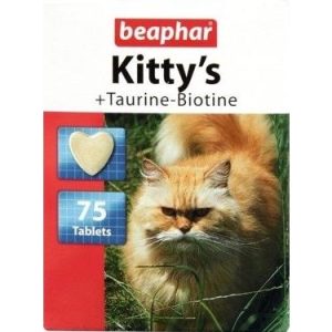 Beaphar Kitty''s + Taurine-Biotine, Kat, Tablet, Generelt Sundhed, Junior, Vitamin C, Vitamin E, Vitamin H (Biotin), Kalcium, Phosphorus, Kalium, Nat