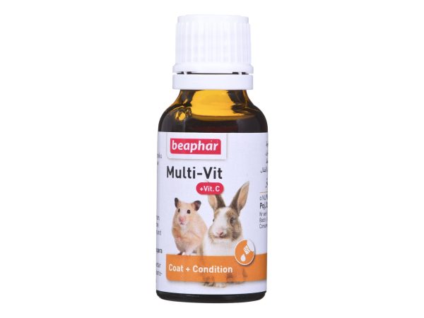 Beaphar Multi-Vit + Vit. C, Kanin, Væske, Hud & Pels, Vitamin C, Flaske, 20 Ml