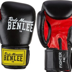 Benlee Natural Læder Boksehandsker Benlee Fighter, Sort/Rød