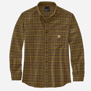 CARHARTT Midweight Flannel L/s Plaid Shirt OAK BROWN - XL