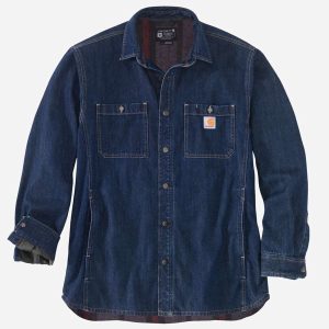 CARHARTT Skjorte Denim Fleece Lined Snap Front GLACIER - M