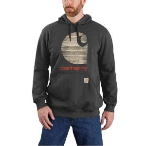 CARHARTT Sweatshirt Rain Defender C Logo CARBON HEATHER - L