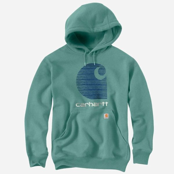 CARHARTT Sweatshirt Rain Defender C Logo SLATE GREEN HEATHER - L