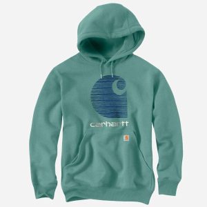 CARHARTT Sweatshirt Rain Defender C Logo SLATE GREEN HEATHER - M