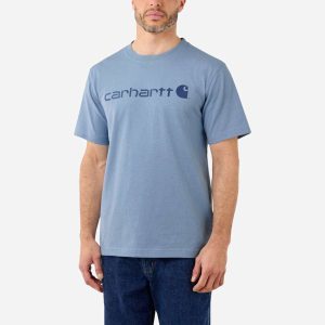 CARHARTT T-shirt Core Logo S/S ALPINE BLUE HEATHER - XS