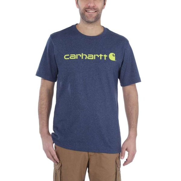 CARHARTT T-shirt Core Logo S/S NIGHT BLUE HEATHER - L