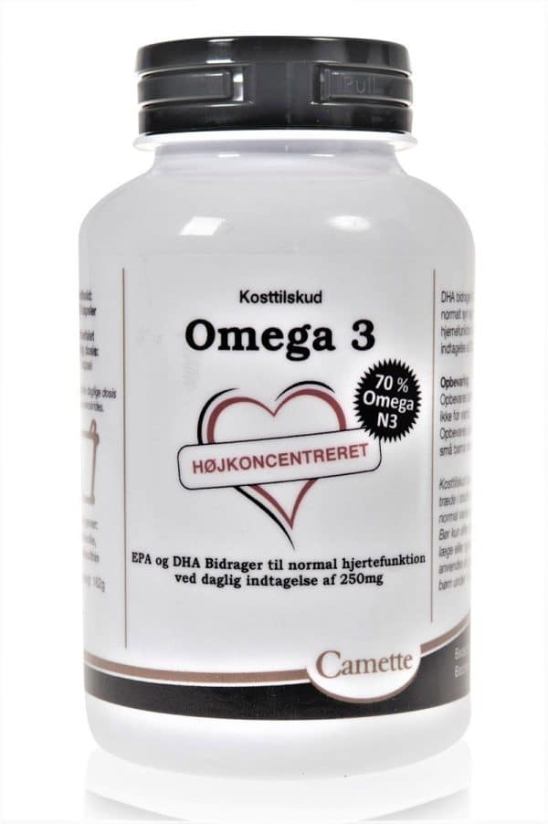 Camette Omega 3 Højkoncentreret (1000 mg) Fiskeolie (120 kap)