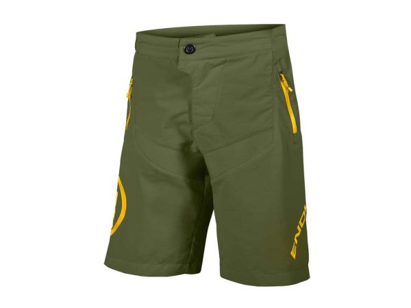 Endura MT500JR - MTB cykelshorts til børn - Liner med pude - Olive Green - Str. 7-8 år