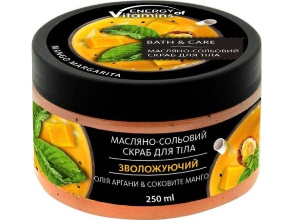 Energy Of Vitamins Bath&Amp Care Mango Margarita Salt Body Scrub - Med Argan Oil 250Ml