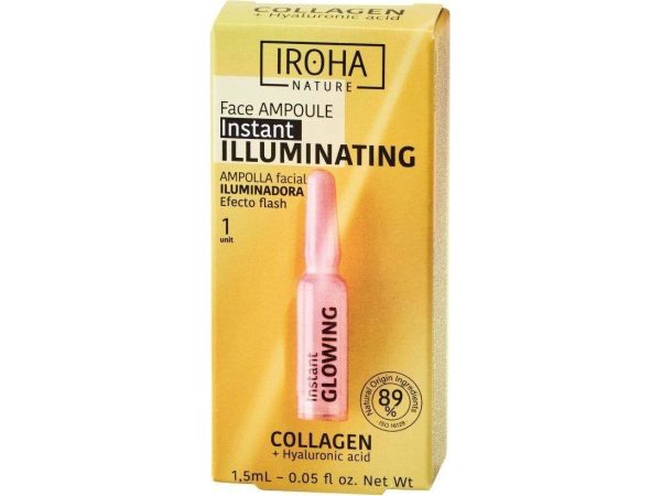 Iroha Nature_Instant Flash Illuminating Face Ampoule Med Kollagen Og Hyaluronsyre 1.5Ml