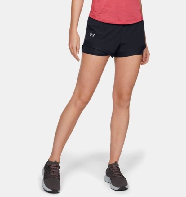 Kvinders Under Armour Qualifier Speedpocket 2-in-1 løbeshorts - Black XL