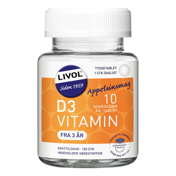 Livol D-vitamin 10Âµg Tyggetabletter (150 tab)