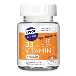 Livol D3 Vitamin 10 Âµg - 150 tyggetabl.