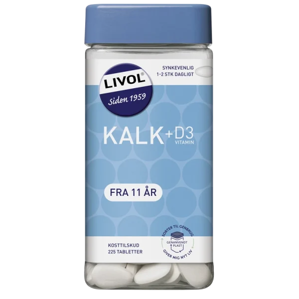 Livol Kalk + D3 vitamin 225 Pieces