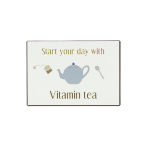 Metalskilt "Start your day with vitamin tea" - Ib Laursen