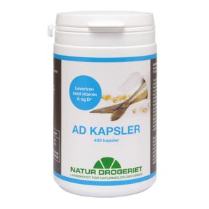 Natur Drogeriet AD kapsler Levertran med Vitamin A & D (400 kap)