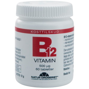 Natur Drogeriet B12 Vitamin 500 ug (60 tabletter)