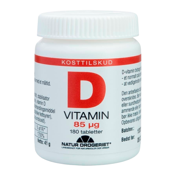 Natur Drogeriet D-Vitamin 85 mcg 180 tabletter