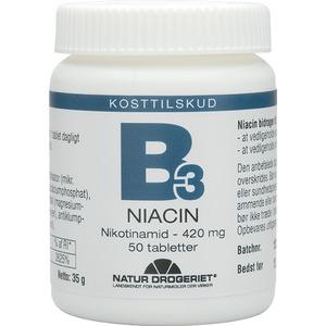 Natur-Drogeriet Niacin Nikotinamid (420 mg) - 50 tabletter