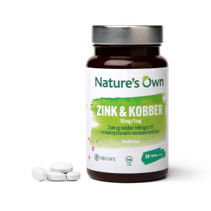 Natures Own Zink og Kobber Food State (50 tab)