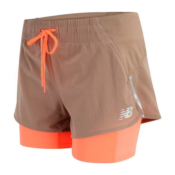 New Balance Printed Impact Run 2 in1 Short Dame