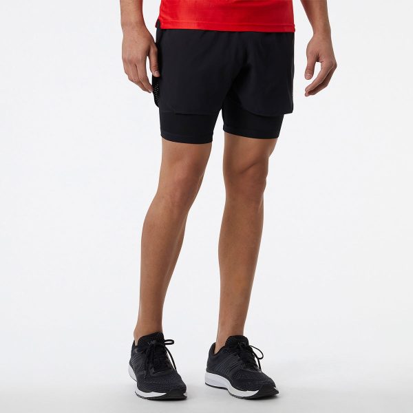 New Balance Q Speed 5 Inch 2 in 1 Shorts Herre