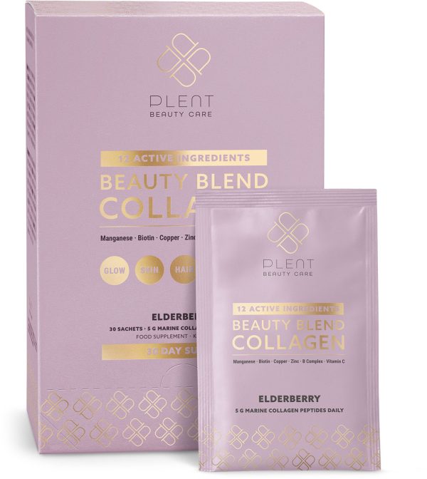 Plent Beauty Blend Collagen - Elderberry Box, 30 breve