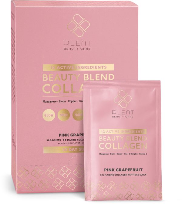 Plent Beauty Blend Collagen - Pink Grapefruit Box, 30 breve