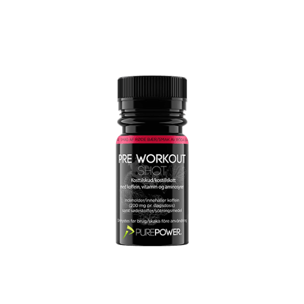 Pre-Workout shot (PWO) Røde bær 60 ml