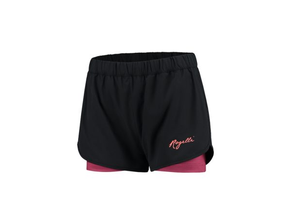 Rogelli Aura - Løbeshorts 2 in 1 - Dame - Sort/Cerise - Str. M