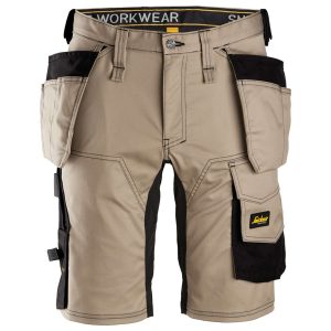 SNICKERS Arbejdsbukser shorts m/hylsterlommer 6141 khaki - C54