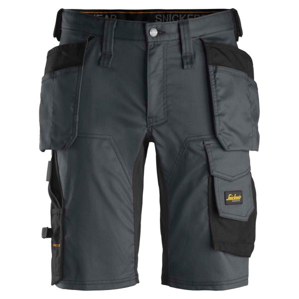 SNICKERS Shorts AllroundWork stretch med hylsterlommer 6141 koksgrå/sort - C44