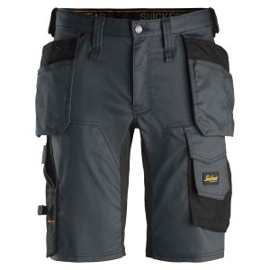 SNICKERS Shorts AllroundWork stretch med hylsterlommer 6141 koksgrå/sort - C48