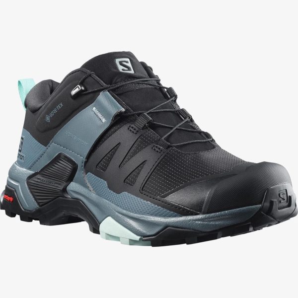 Salomon Womens X Ultra 4 GTX (Sort (BLACK/STORMY WEATHER/OPAL BLUE) 37 1/3)