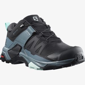 Salomon Womens X Ultra 4 GTX (Sort (BLACK/STORMY WEATHER/OPAL BLUE) 38)