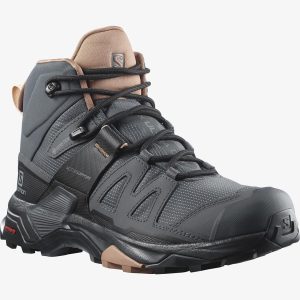 Salomon Womens X Ultra 4 Mid GTX (Sort (EBONY/MOCHA MOUSSE/ALMOND CREA) 37 1/3)