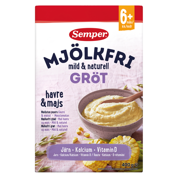 Semper Mælkefri Grød Havre og Majs (400 g)