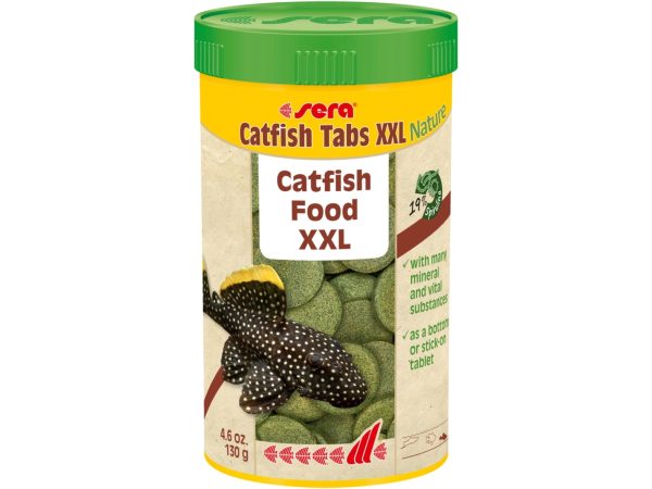 Sera Catfish Tabs Xxl Nature, Akvariefisk, Tør Fiskefoder, Tablet, Vitamin A, Vitamin B1, Vitamin B2, Vitamin C, Vitamin D3, Vitamin E, Stor, 0,13 Kg