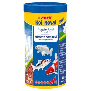 Sera Koi Royal Mini, Dam Fisk, Tør Fiskefoder, Granulat, Vitamin A, Vitamin B1, Vitamin B2, Vitamin C, Vitamin D3, Vitamin E, Lille, 32,5%