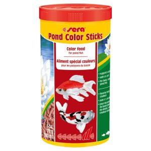 Sera Pond Color Sticks, Dam Fisk, Tør Fiskefoder, Træpiller, Vitamin A, Vitamin B1, Vitamin B2, Vitamin C, Vitamin D3, Vitamin E, Stor, Mellem, Lille