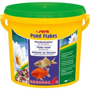 Sera Pond Flakes, Dam Fisk, Tør Fiskefoder, Flage, Vitamin A, Vitamin B1, Vitamin B2, Vitamin C, Vitamin D3, Vitamin E, Lille, 21%