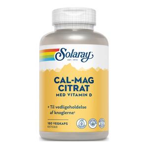 Solaray Cal-Mag Citrat med vitamin D - 180 kaps.