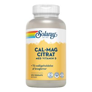 Solaray Cal-Mag Citrat med vitamin D - 270 kaps.