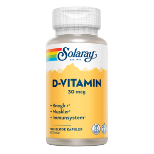 Solaray D-vitamin 30 mcg (100 kapsler)