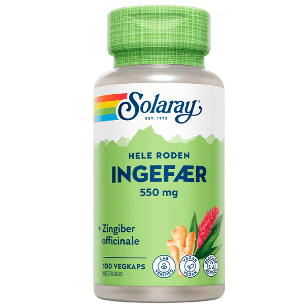 Solaray Ingefær 550 mg (100 Kapsler)