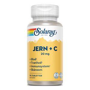 Solaray Jern+C 20 mg - 90 tabl.